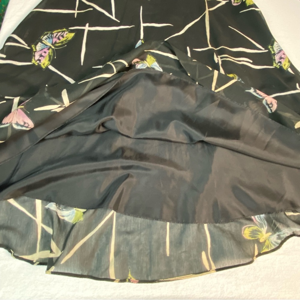Due Per Due Vintage Butterfly Print Maxi Skirt Y2K Boho Fairycore Silk Blend 4 - Picture 8 of 12